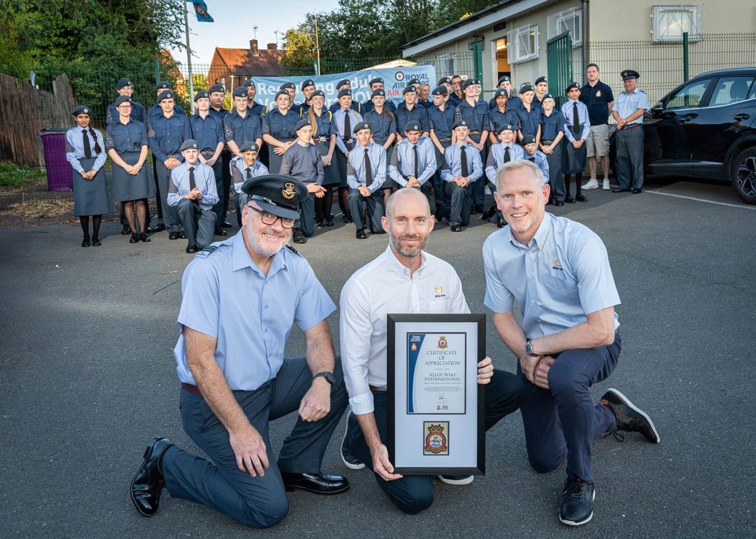 Black Country Air Cadets take off with £5000 grant from Alloy Wire International - Alloy Wire International 1